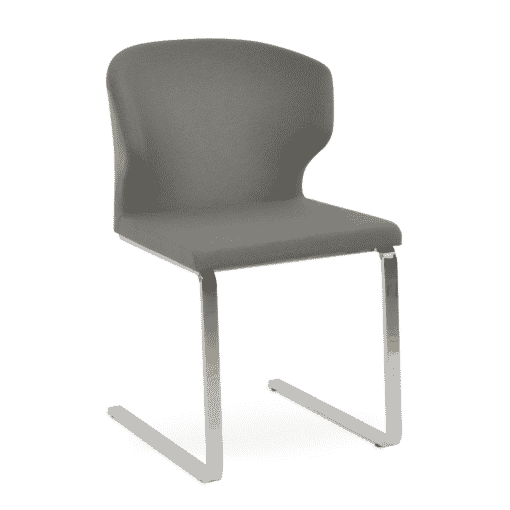 Amed Flat Dining Chair in Grey Camira Era Fabric Front