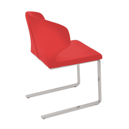 Amed Flat Dining Chair in Red Camira Fabric Back