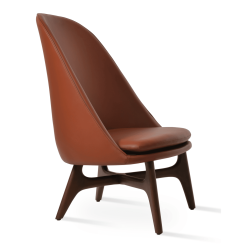 Avanos Lounge Chair Cinnamon PPM FR Angle Wood Base