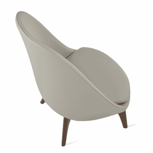 Avanos Lounge Chair Light Grey Leatherette Top View Wood Base