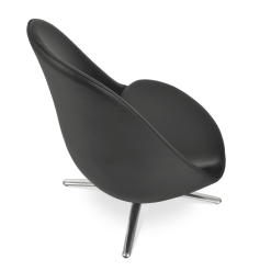 Avanos Lounge Chair with Oval Base Black Leatherette Top View