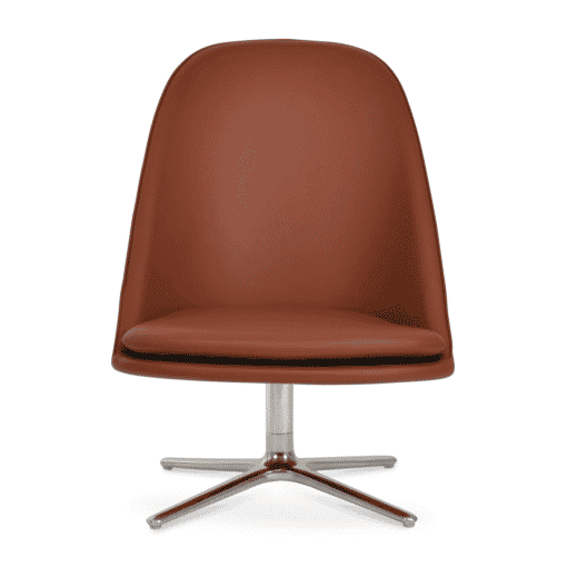 Avanos Lounge Chair with Oval Base Cinnamon PPM FR Front
