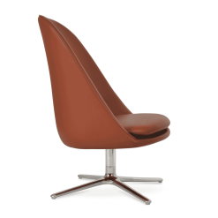 Avanos Lounge Chair with Oval Base Cinnamon PPM FR Side