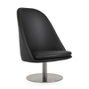 Avanos Lounge Chair with Round Base Black Leatherette Front