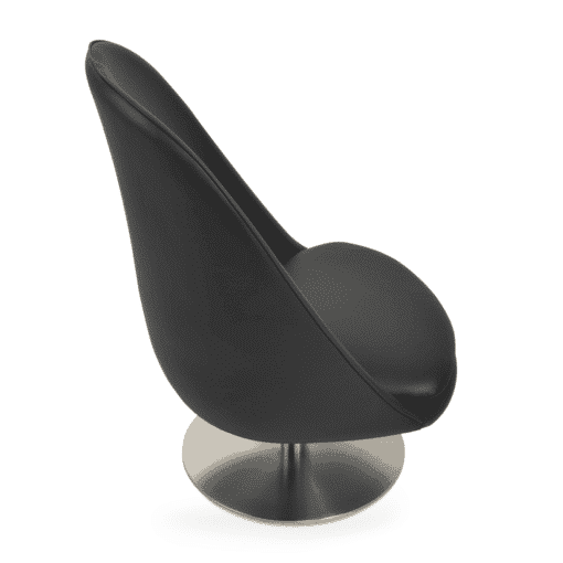 Avanos Lounge Chair with Round Base Black Leatherette Top View
