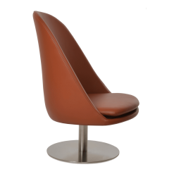 Avanos Lounge Chair with Round Base Cinnamon PPM FR Angle