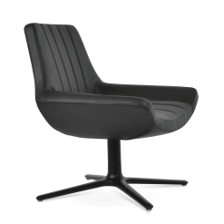 Bellagio Oval Swivel Chair Black Leatherette Black Powder