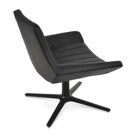 Bellagio Oval Swivel Chair Black Leatherette Black Powder Top View