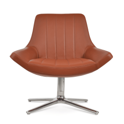 Bellagio Oval Swivel Chair Cinnamon PPM FR Polished SS