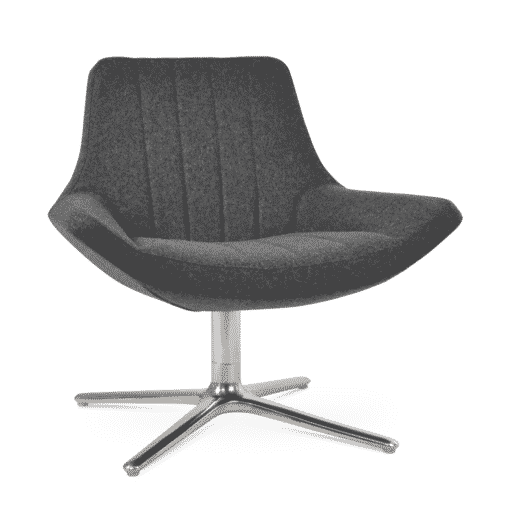 Bellagio Oval Swivel Chair Dark Grey Camira Wool Polished SS