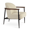 Bloomy Loungr Chair in Boucle Off White and Black Powder Frame
