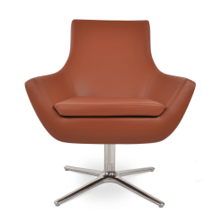 Rebecca Oval Swivel Chair Cinnamon PPM FR Polished SS