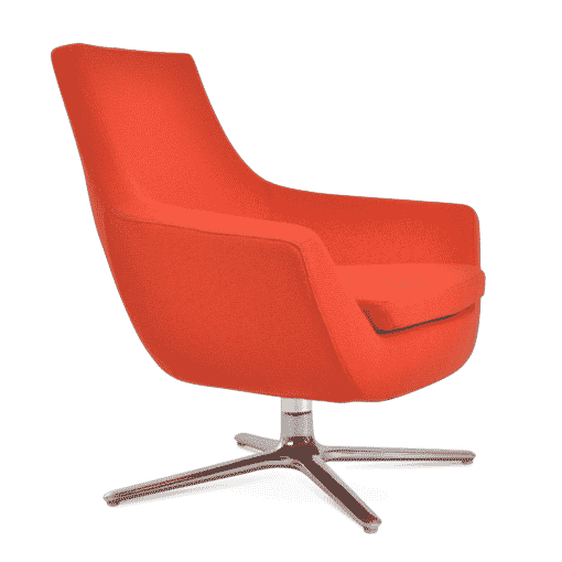 Rebecca Oval Swivel Chair Orange Camira Yoredale Fabric Polished SS