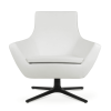Rebecca Oval Swivel Chair White Leatherette Black Powder