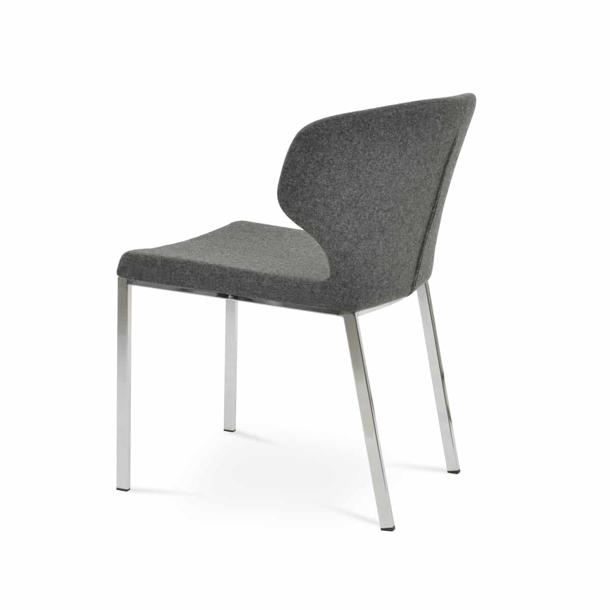 AMED PLUS METAL CHROME SEAT CAMIRA BLAZER WOOL DARK GREY Silcoates PASHA DINING CHROME