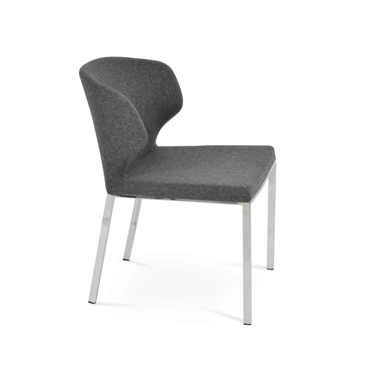 AMED PLUS METAL CHROME SEAT CAMIRA BLAZER WOOL DARK GREY Silcoates PASHA DINING CHROME