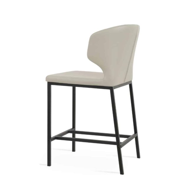 Amed metal stool light grey