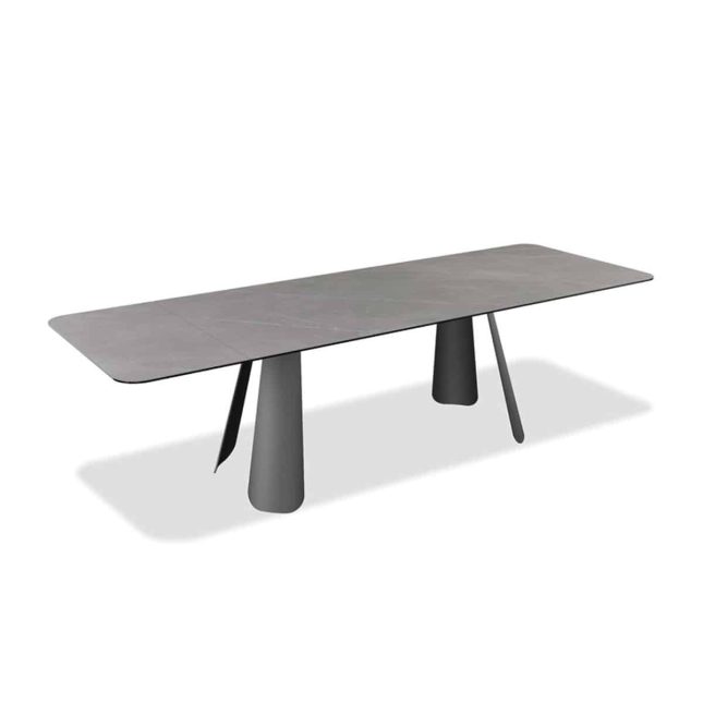 modale v PALAZZO Double Extension Dining Table Grey