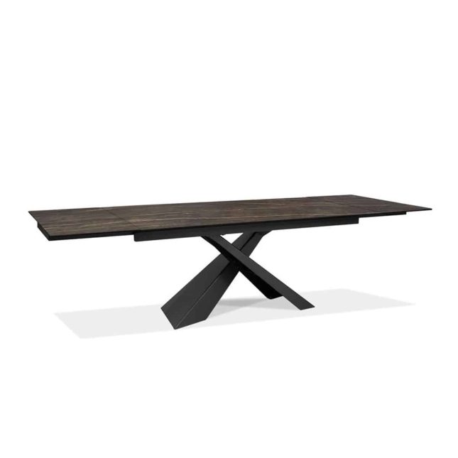 modale v CENTURY Double Extension Dining Table Black