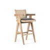 Pierre J Arm Half Wicker Bar Stool