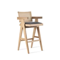 Pierre J Arm Half Wicker Bar Stool