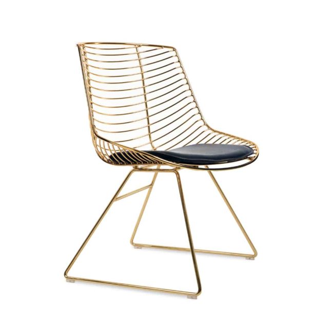 Tiger wire chair gold finish