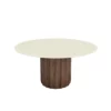 Rufus Round Wood & Glass Dining Table