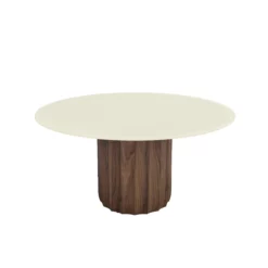 Rufus Round Wood & Glass Dining Table