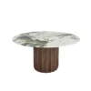 Rufus Round Wood & Printed Glass Dining Table