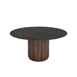 Rufus Round Wood & Stone Dining Table