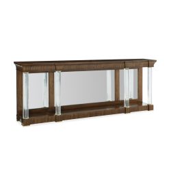 a clear perspective console table