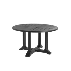 Asher Round Dining Table in Black Finish