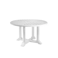 Asher Round Dining Table in White Finish
