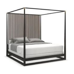 Pinstripe Canopy Bed