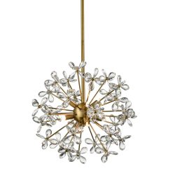 Florid Chandelier Small Aged Brass