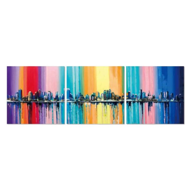 rainbow city wall art
