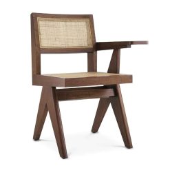 wicker chair with desk