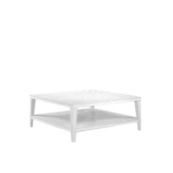 Asher Square Coffee Table in White Finish