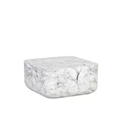 Strut Coffee Table in White Marble Finish