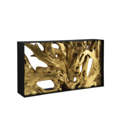 Cast Root W″ Console Table in Gold Leaf