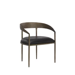 Zanatta Dining Chair In Black Leather