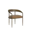 Zanatta Dining Chair In Tan Leather