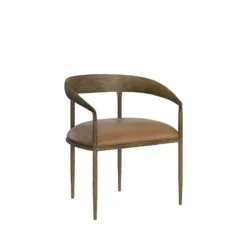 Zanatta Dining Chair In Tan Leather