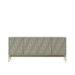 Mesa 7639 Credenza With Brushed Brass Base