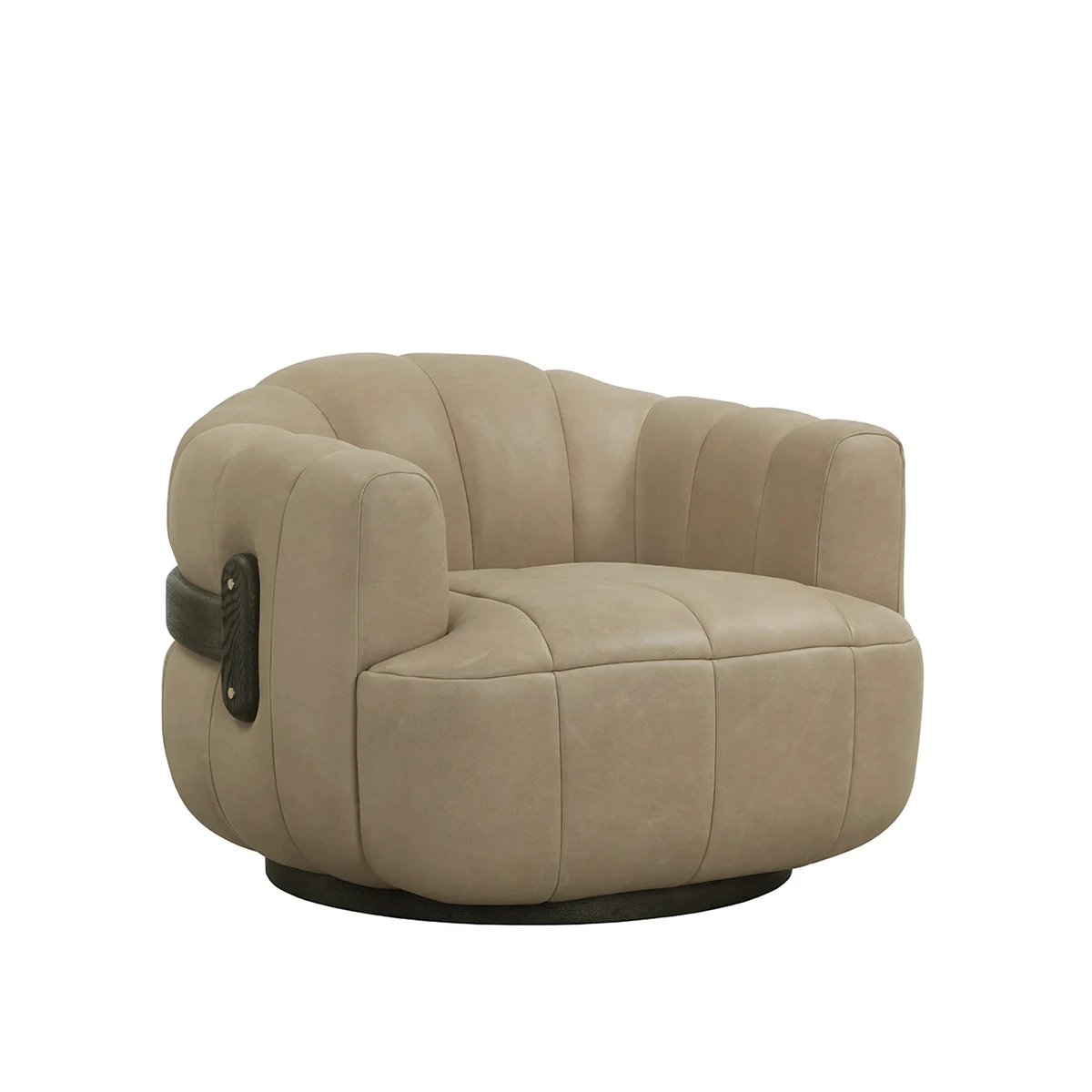 Tadeo Swivel Accent Chair In Sahara Sand