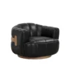 Tadeo Swivel Accent Chair In Vintage Black Night