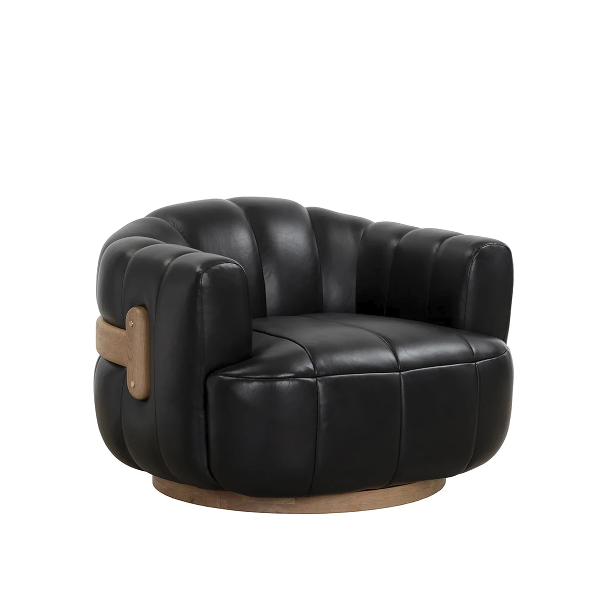 Tadeo Swivel Accent Chair In Vintage Black Night