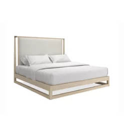 Pinstripe Upholstered Bed
