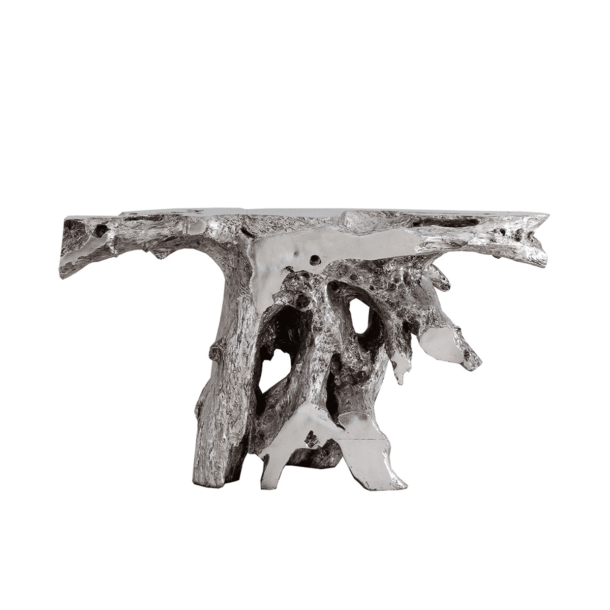 Brivo Freeform Console Table in Silver Leaf