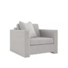 Welt Played Accent Chair In Smoky Taupe Fabric